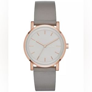 DKNY Women's Soho Gray Leather Strap Watch 34mm